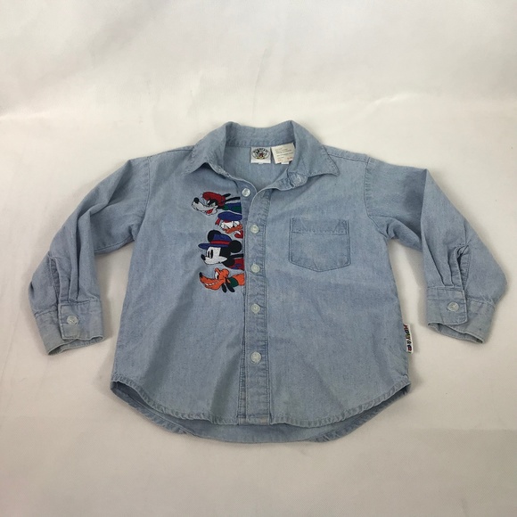 Mickey & Co vintage denim kids shirt Size small 4 - Picture 2 of 8